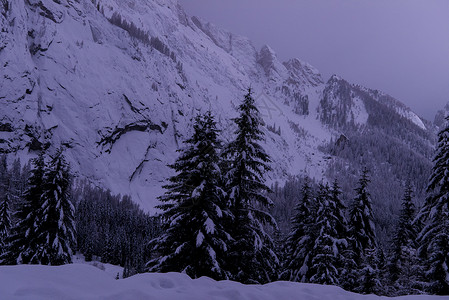 夜间阿尔卑斯山村 镇 蒂罗尔 天空 街道 雪背景图片