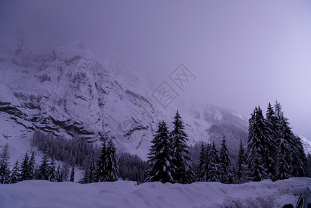 夜间阿尔卑斯山村 全景 可爱的 黄昏 圣诞节 镇 假期背景图片