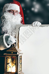 圣诞老人带灯笼 空的 空白的 高级的 手 横幅 老的背景图片