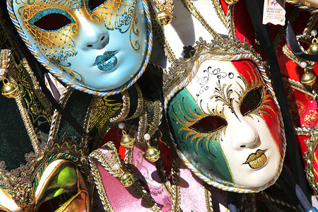 欧洲面具Souvenirs传统面具 意大利威尼斯 圣马克 旅行背景
