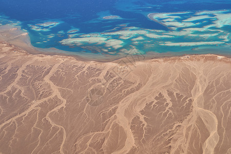 埃尔毛埃及Hurghada以北苏伊士湾南部红海沿岸的红海岸 旅游 空气背景