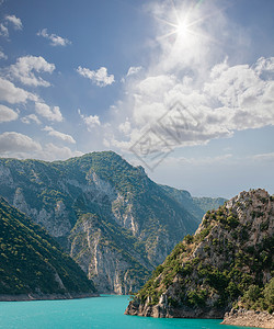 磨皮插件著名的 Piva 峡谷及其梦幻般的水库 国家公园黑山和波斯尼亚和黑塞哥维那 巴尔干半岛 欧洲 美丽的世界 冒险 岩石背景