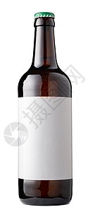 白底啤酒小玻璃瓶 有啤酒 琥珀色 酒精 茶点 酿造的背景图片