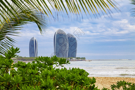 三亚凤凰国际机场中国海南三亚现代建筑旅馆展望组织 风景 蓝色的背景