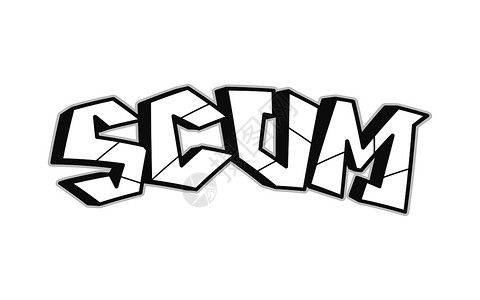 Scum - 单词，字母涂鸦风格图片