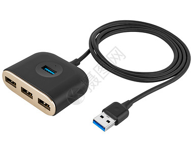 USB-C 集线器多功能站，白色背景隔离图片