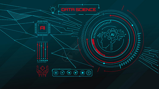 融合人工智能和最新技术的数字界面图片