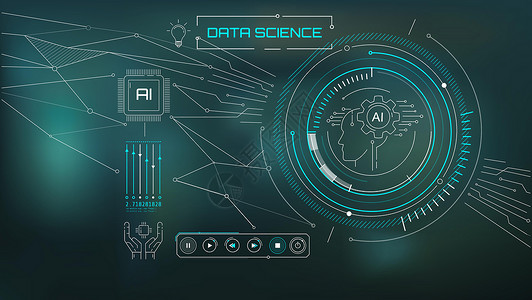 融合人工智能和最新技术的数字界面图片