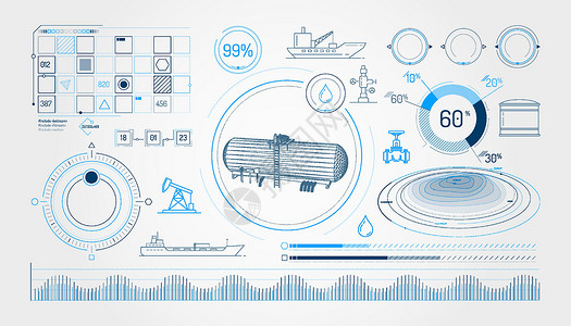 有关石油储存和运输的一组信息图表元素图片