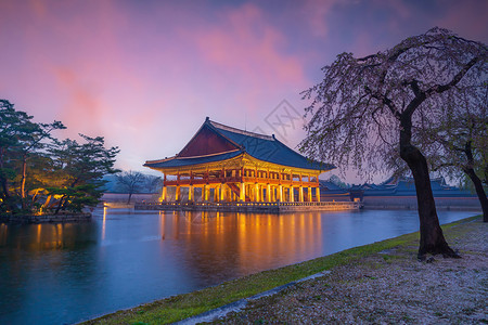 首尔市景福宫，韩国地标建筑图片