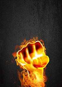 PS拳头素材火焰拳头背景设计图片
