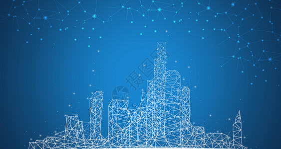 高清素材上海蓝色城市商业大气背景设计图片