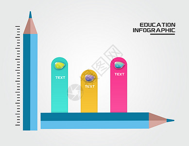 创意条形图创意铅笔信息图设计图片