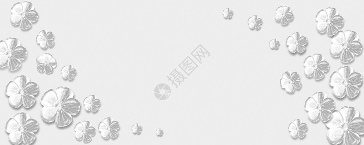 黑白花开花纹洁白花朵背景设计图片