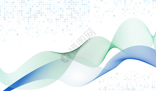 波浪点蓝绿混合线条科技背景设计图片