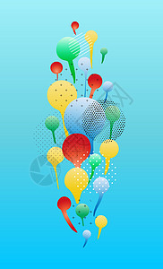 爆炸气球素材手绘时尚简洁图案设计图片