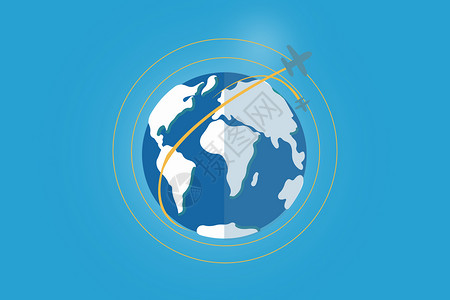 科技飞机与地球背景图片