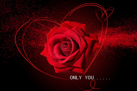 情人节单身狗炫酷红色玫瑰爱情背景设计图片
