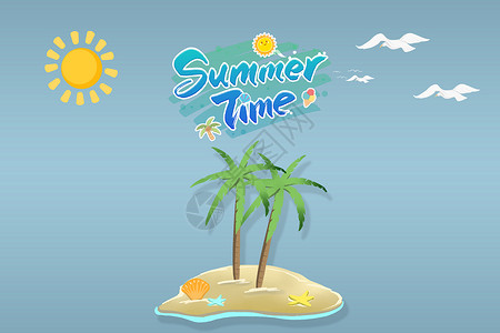 暑假岛度假夏日美式LOGO设计图片
