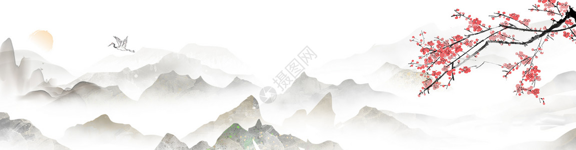风山水画中国风背景设计图片
