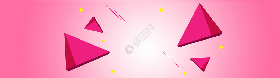电商背景粉色三角形碎片高清图片