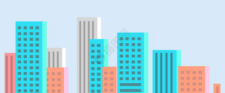 城市素描科技城市背景设计图片