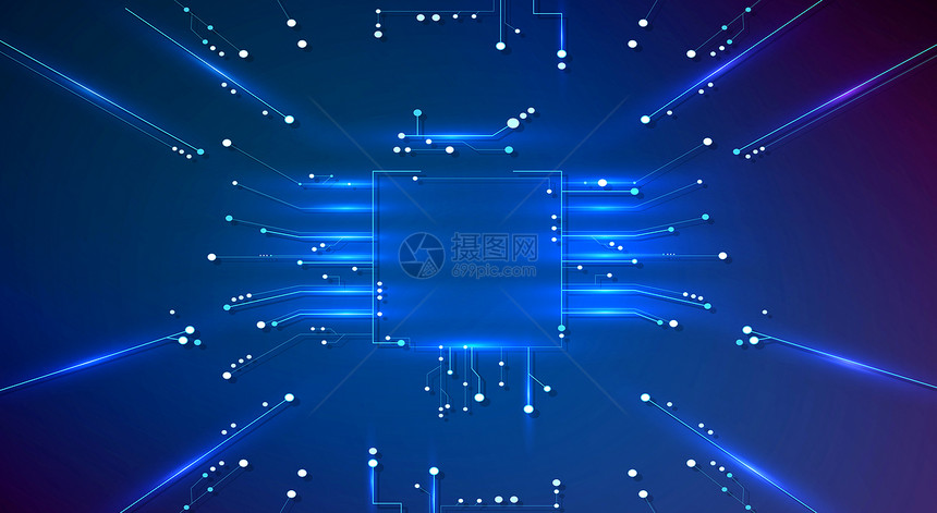 科技线条信息技术蓝色背景图片
