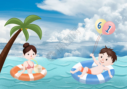 桂林旅游宣传椰子岛夏天设计图片