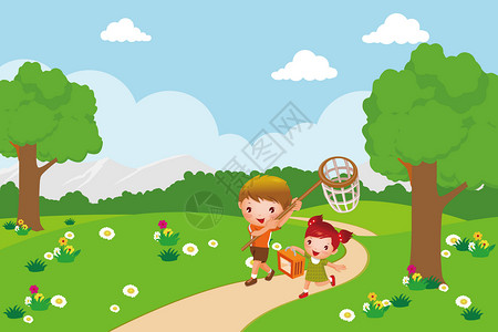 小草和小白花小朋友夏令营野外郊游活动设计图片