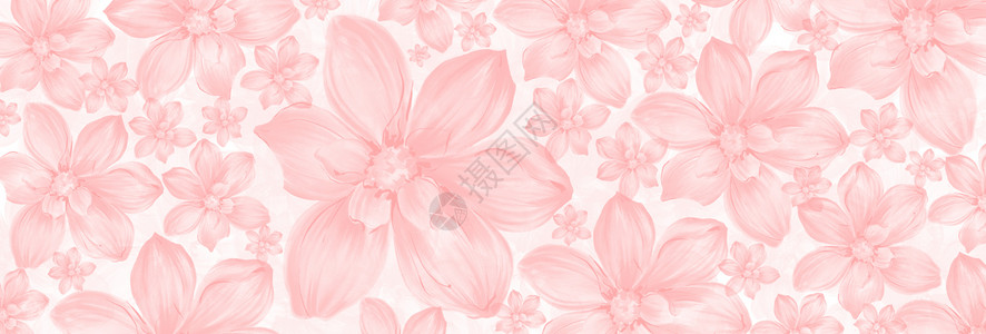 粉色白色花瓣手绘粉色花朵背景插画