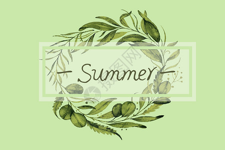 绿色橄榄框架summer图片下载设计图片