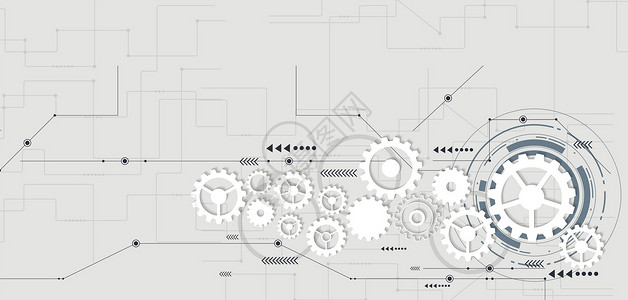 时尚合作灰白色系齿轮科技背景设计图片