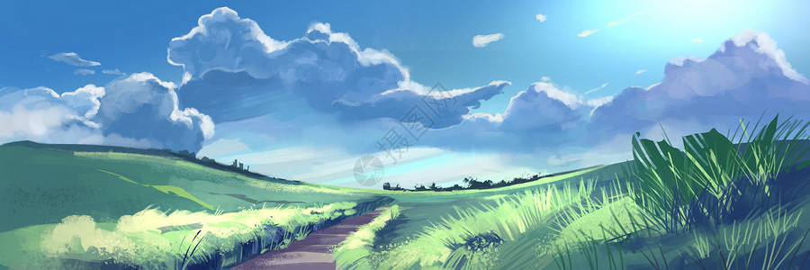 风和日丽插画背景图片