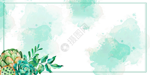 菠萝炒饭素材清新植物春天绿色背景设计图片
