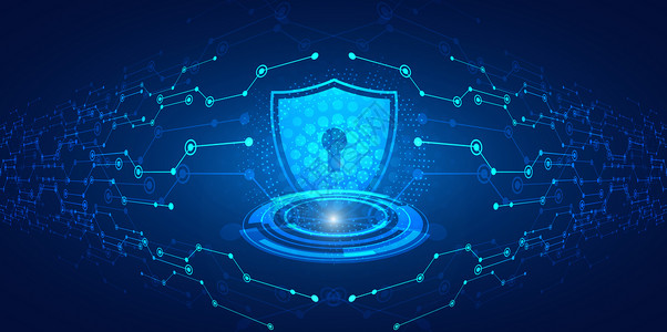 企业安全生产科技安全信息技术线条蓝色背景设计图片