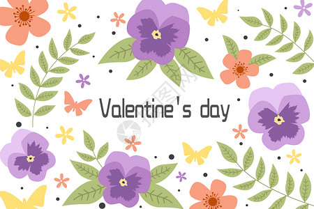 紫色爱心花朵七夕图片背景设计图片