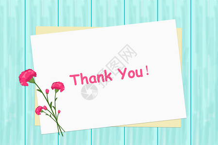 手绘康乃馨花束蓝色木板纸张花束背景设计图片