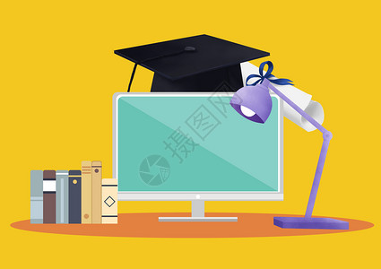 科技教育插画在线教育设计图片