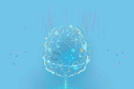 科技智能大脑卡通素材背景图片