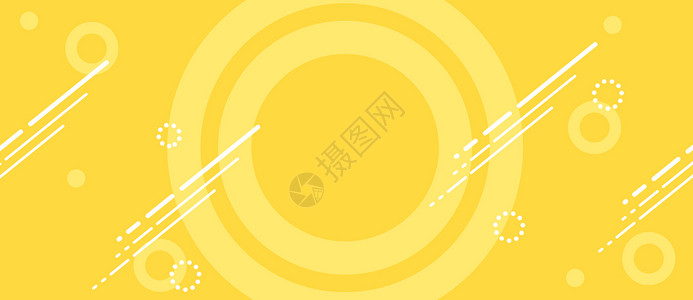 黄色乐符扁平banner背景设计图片