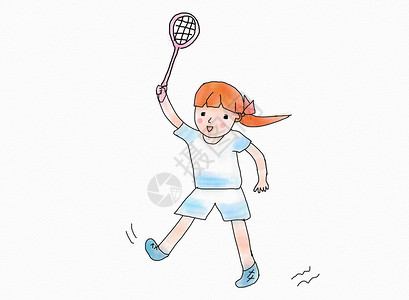 C选修打网球插画