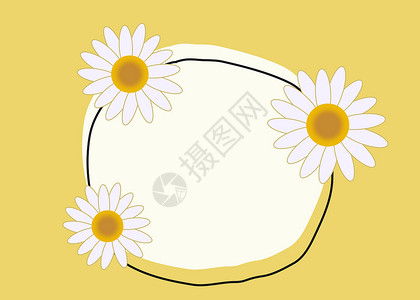 手绘向日葵花朵装饰标签插画