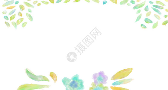 小盆栽水彩水彩植物——背景设计图片