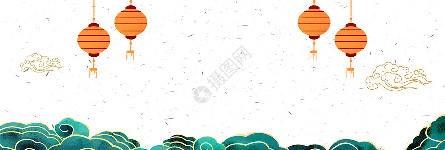 中式扁平中国风几何扁平背景设计图片
