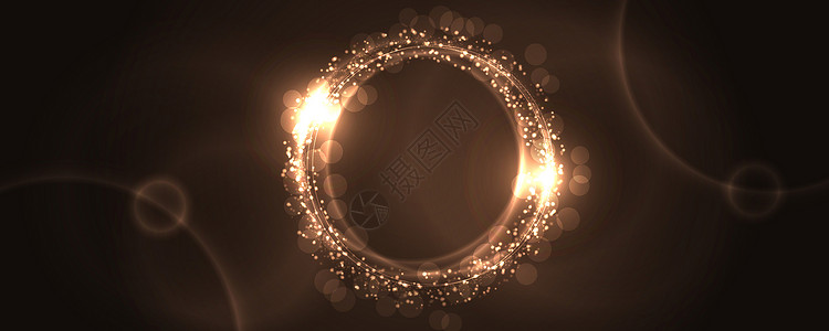 透明光圈素材金色光晕素材背景设计图片