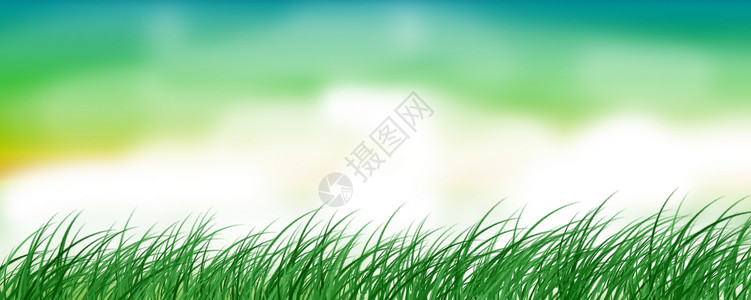 水彩草地插画背景设计图片