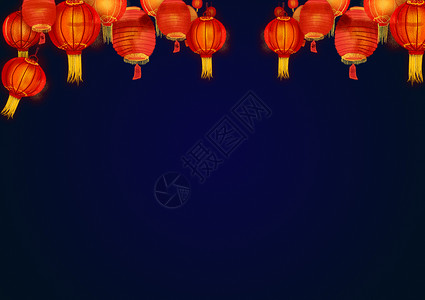 手绘红色虎年挂饰中国团圆结设计图片