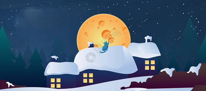 圣诞人北方下雪的冬天设计图片