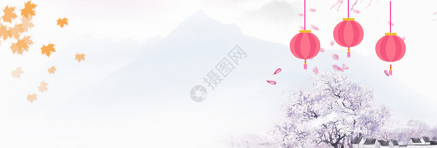 中国风秋季枫叶背景图片
