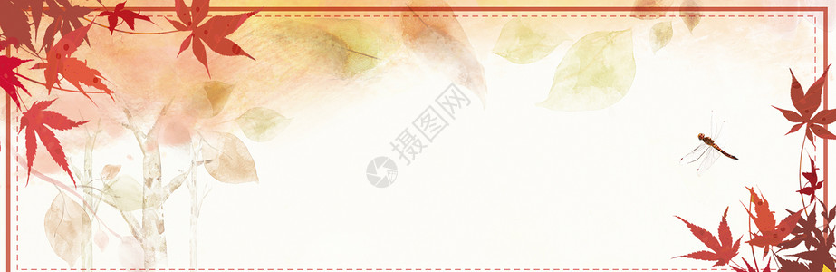 银杏叶子秋季秋分背景图设计图片